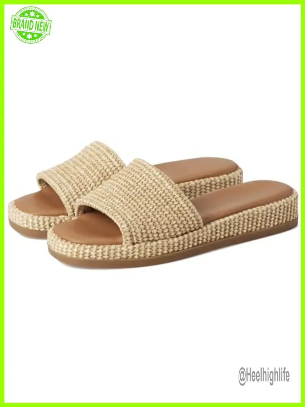 Womens Platform Espadrilles Sandals Raffia Slip On Low Wedge Summer Beach
